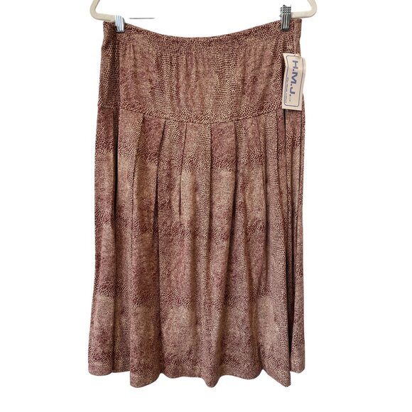 Vintage 90s HMJ Pleated Midi Skirt Size Medium Animal Print Deadstock NEW - Picture 2 of 8
